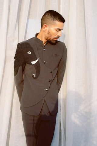 OBTUSE GREY EMBROIDERED JODHPURI