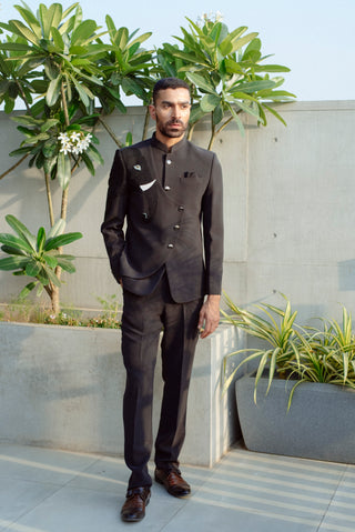OBTUSE GREY EMBROIDERED JODHPURI