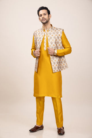 YELLOW SUNSHINE JACKET KURTA SET