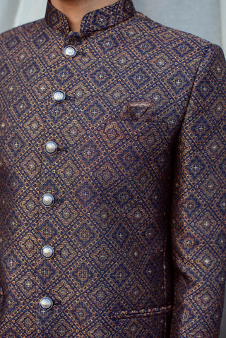ROYAL BLUE SILK JODHPURI