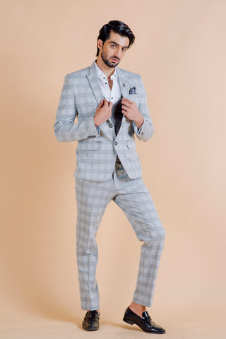 GREY CHECK TUXEDO