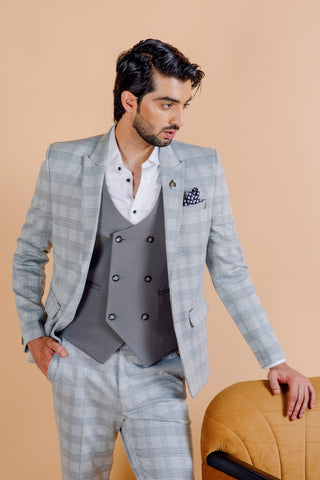GREY CHECK TUXEDO