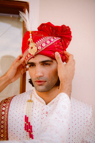 CREAM DIAMOND CUT SHERWANI