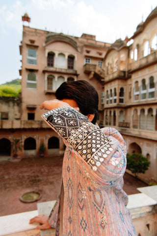 PINK RANGREZ SHRUG INDO WESTERN