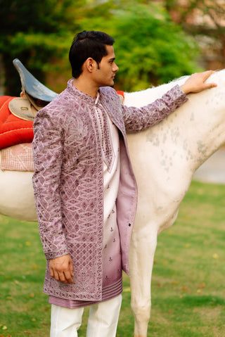 LILAC OMBRE SILK INDO WESTERN