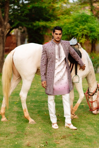 LILAC OMBRE SILK INDO WESTERN