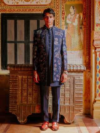 ROYAL BLUE SHRUG INDO WESTERN