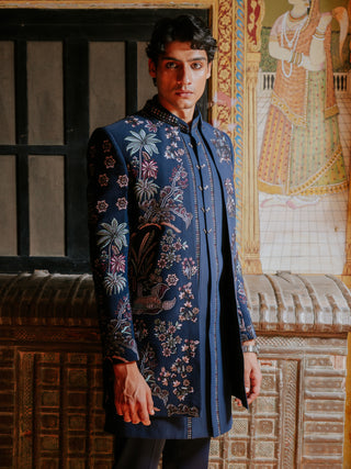 ROYAL BLUE SHRUG INDO WESTERN