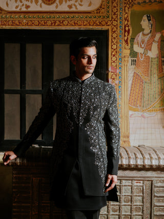 IMPERIAL BLACK SILK INDO WESTERN