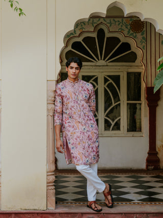 PINK SILK KURTA  PAJAMA SET