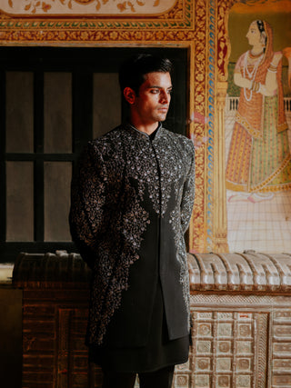 IMPERIAL BLACK SILK INDO WESTERN