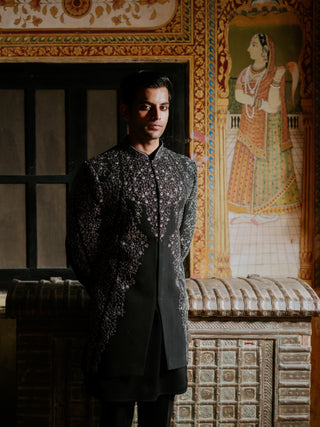 IMPERIAL BLACK SILK INDO WESTERN