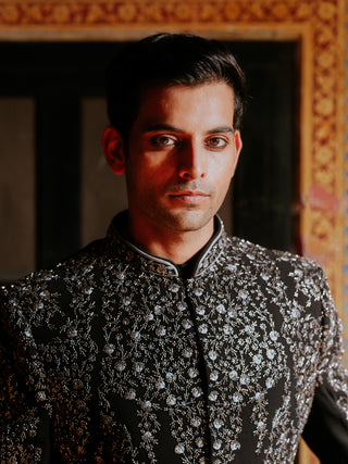 IMPERIAL BLACK SILK INDO WESTERN