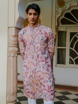 PINK SILK KURTA  PAJAMA SET