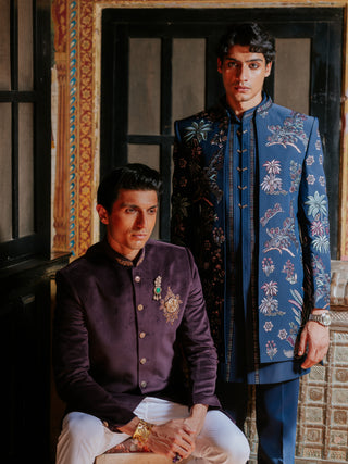 ROYAL BLUE SHRUG INDO WESTERN