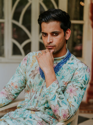 NEEL SILK KURTA PAJAMA SET