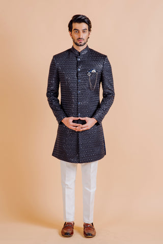 BLACK SILVER VELVET INDO WESTERN