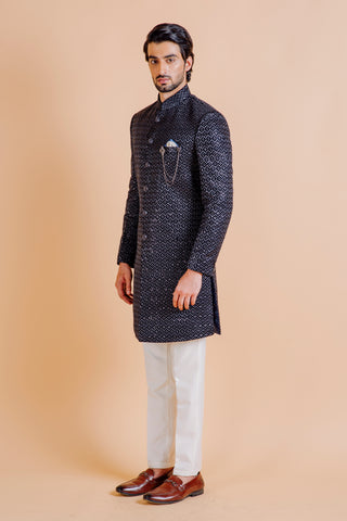 BLACK SILVER VELVET INDO WESTERN