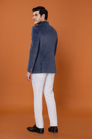 BLUE OCEAN VELVET JODHPURI SET