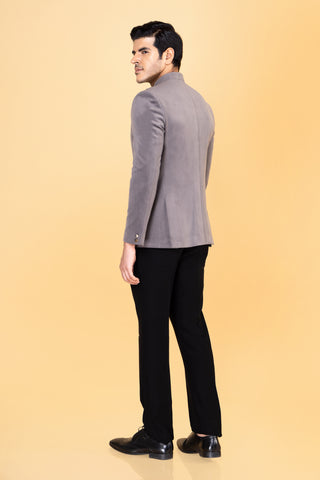 GREY VELVET STONE JODHPURI SET
