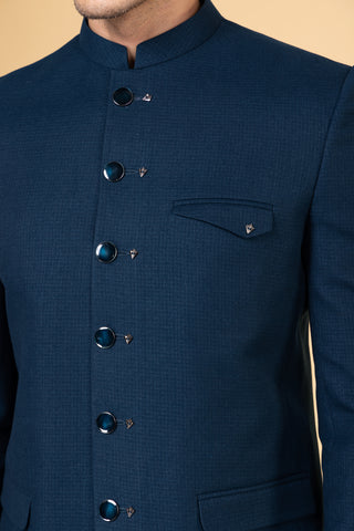 RAMA BLUE STATELY JODHPURI SET