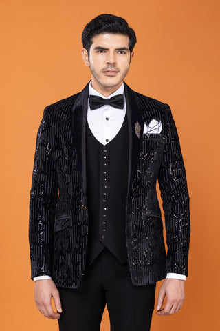 Black Velvet Tuxedo For Men Wedding designer