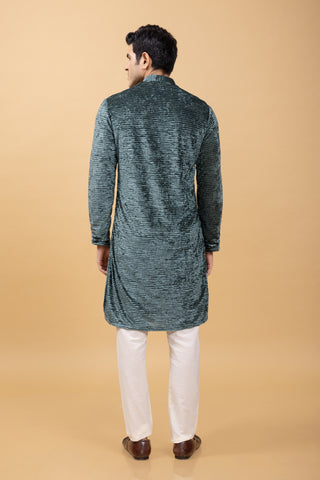 RAMA GREEN RIPPLE KURTA SET