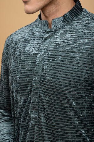 RAMA GREEN RIPPLE KURTA SET