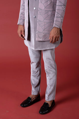 GREY VELVET DIAMOND SHRUG INDO WESTERN