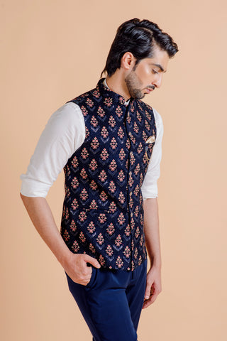 BLUE RAIN WAIST COAT SET