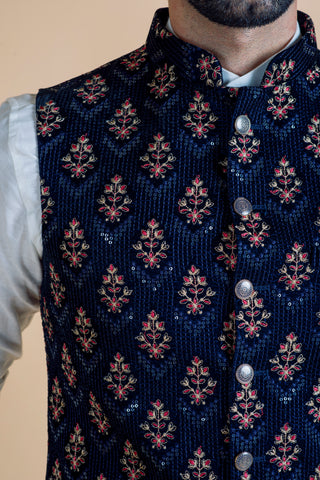 BLUE RAIN WAIST COAT SET