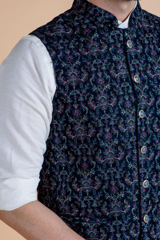 BLUE CLOVER WAIST COAT SET