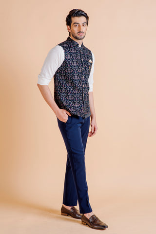 BLUE CLOVER WAIST COAT SET
